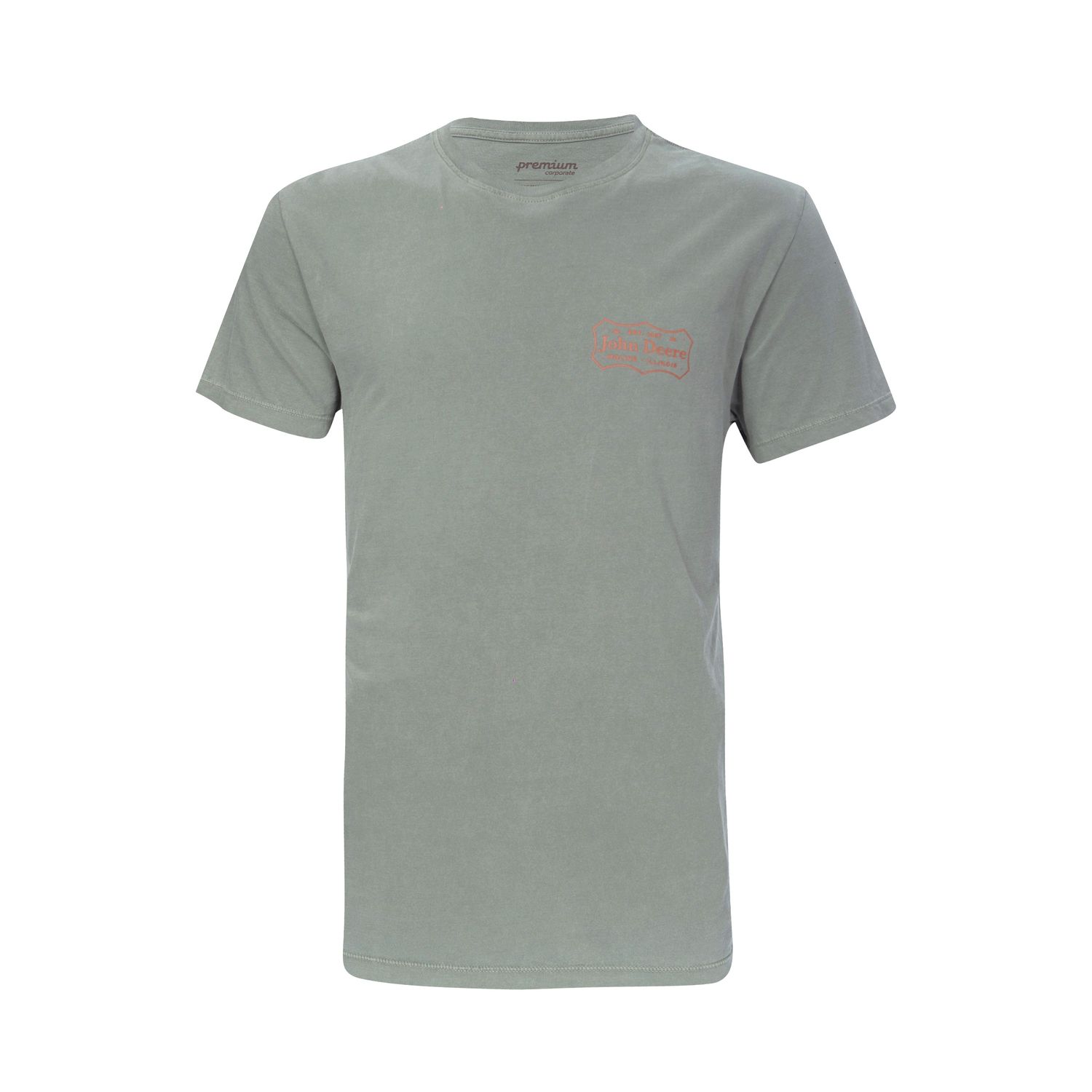 Remera John Deere Con Insignia Verde Lavada A La Piedra