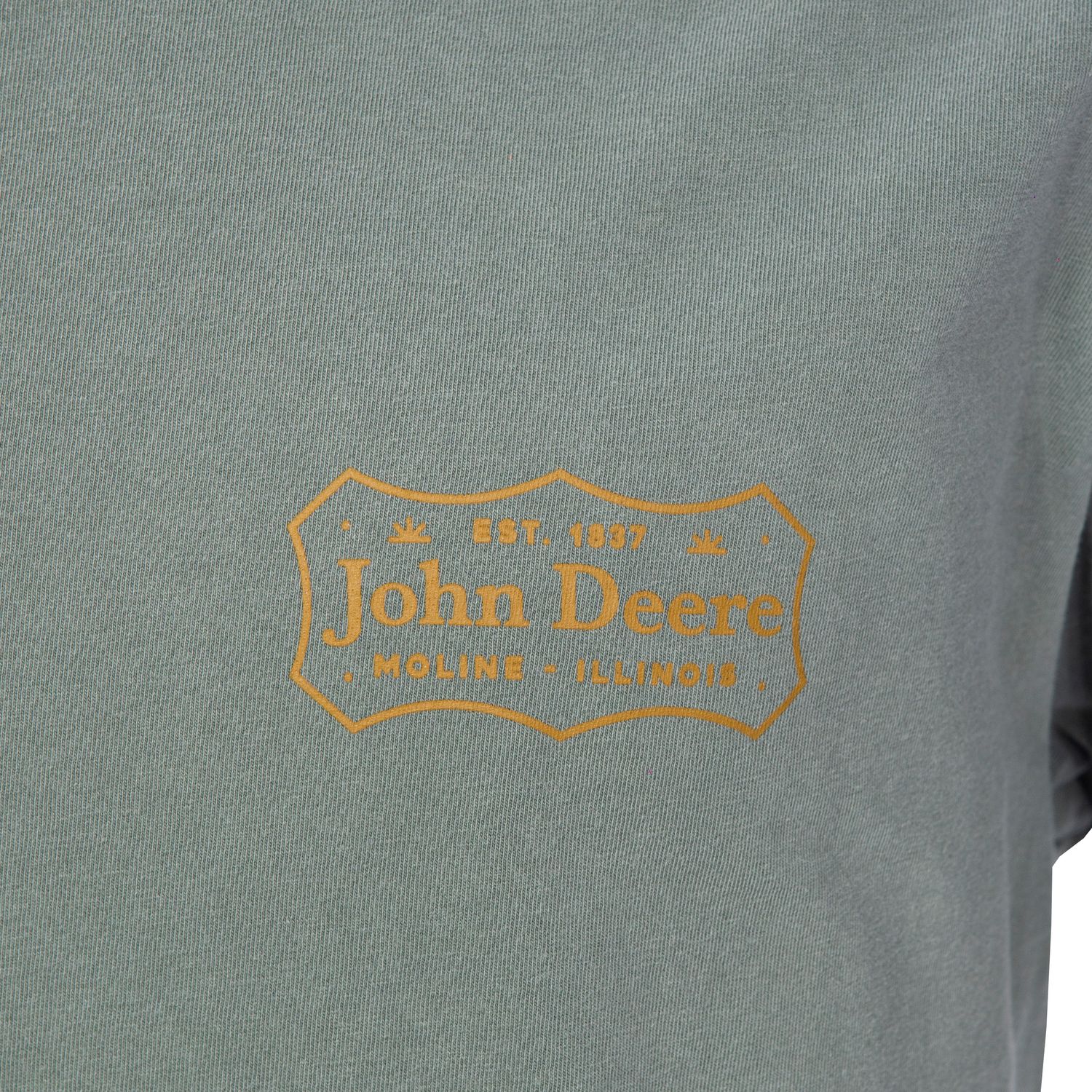 Remera John Deere Con Insignia Verde Lavada A La Piedra
