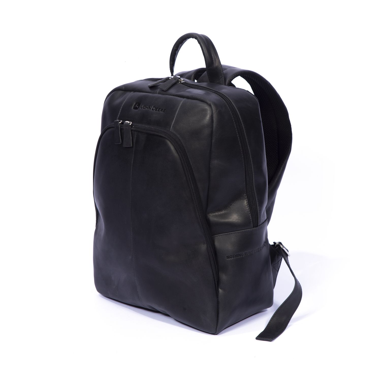 Mochila John Deere De Cuero Serie R8 - Negro