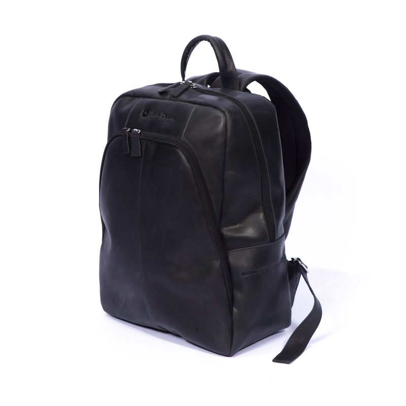 Mochila John Deere De Cuero Serie R8 - Negro