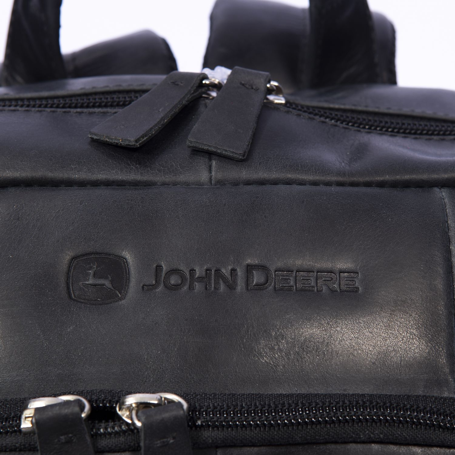 Mochila John Deere De Cuero Serie R8 - Negro