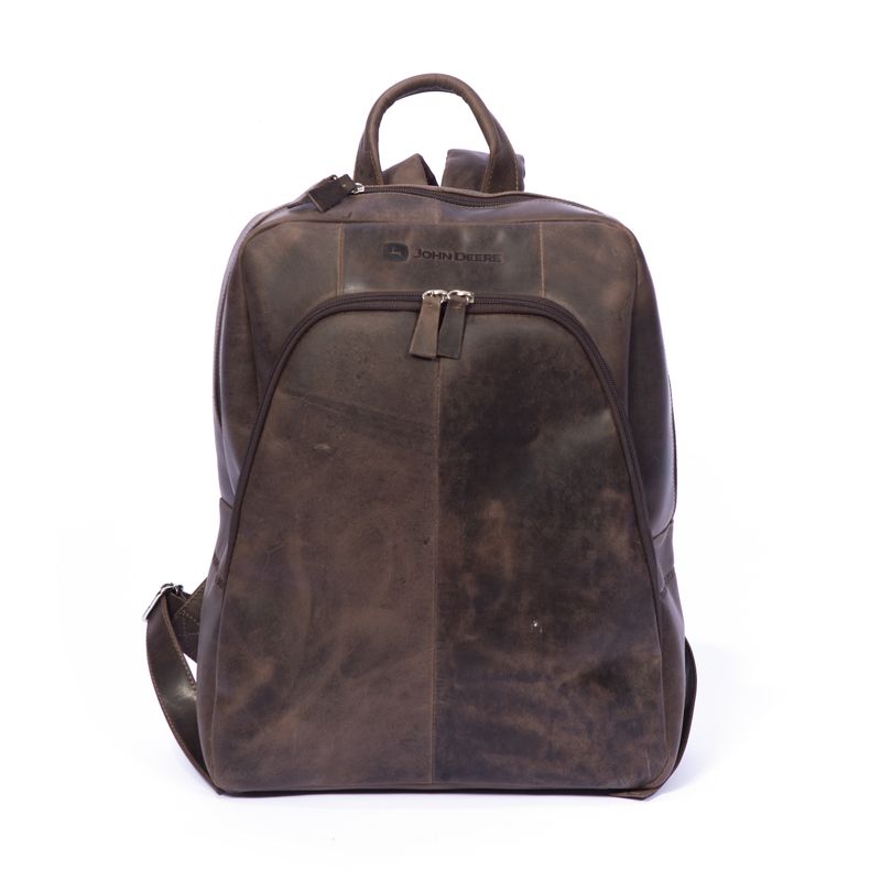 Mochila John Deere De Cuero Serie 8r - Marrón