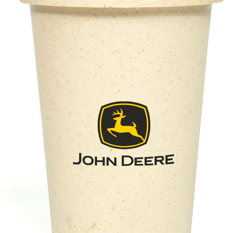 Vaso De Fibra De Bambú John Deere Construcción C/tapa 450ml