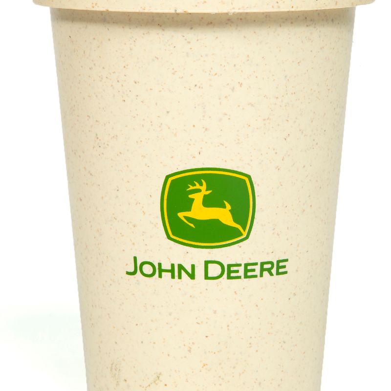 Vaso De Fibra De Bambú John Deere Modelo Agro - C/tapa 450ml