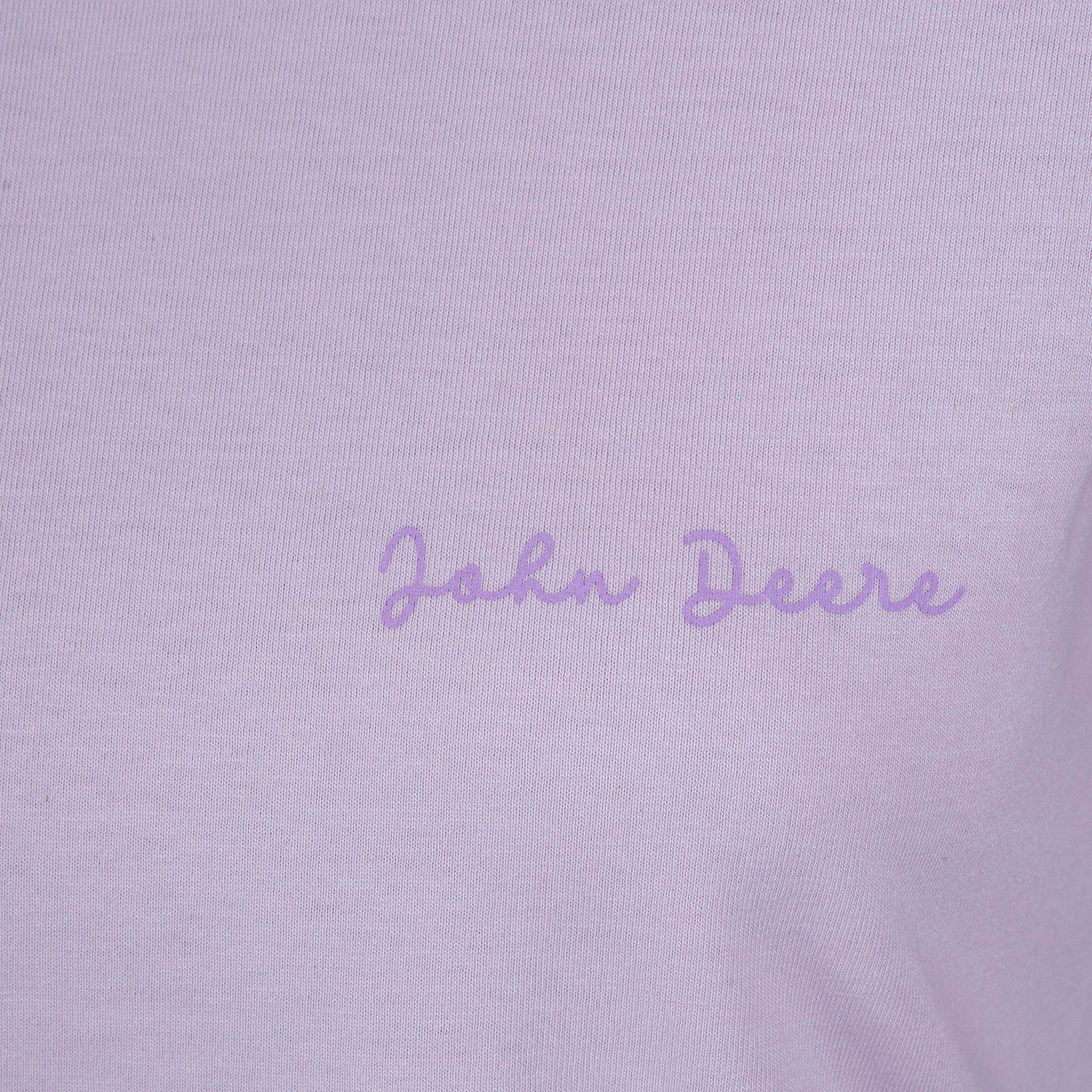 Remera John Deere femenina con Firma /Lila