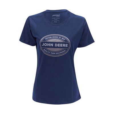 Remera John Deere femenina con logo / Azul Marino