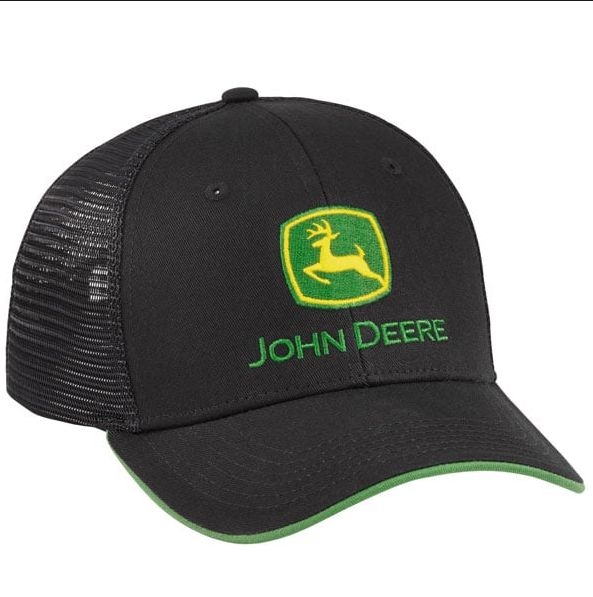 Gorro John Deere negro c/reja