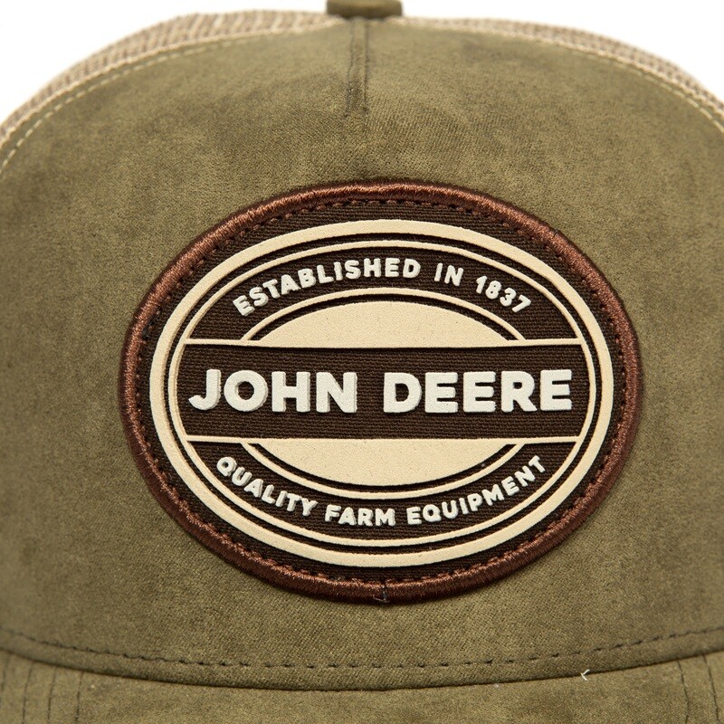 Gorro John Deere Verde Militar C/Malla - Logo Oval