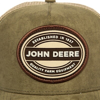 Gorro John Deere Verde Militar C/Malla - Logo Oval