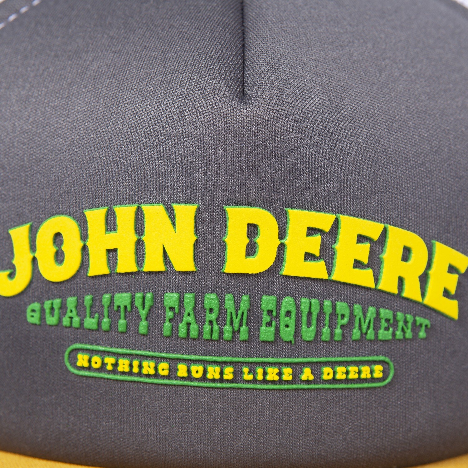 Gorro infantil gris/mostaza c/reja blanco