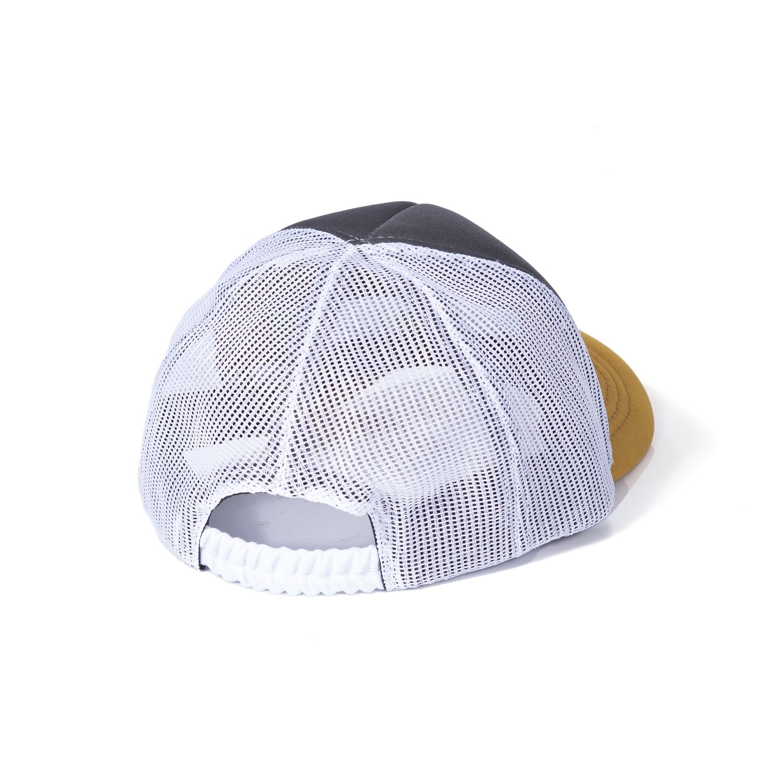 Gorro infantil gris/mostaza c/reja blanco