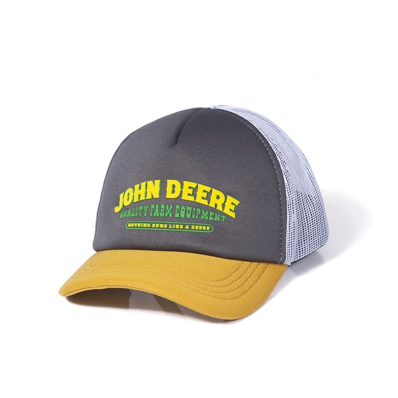 Gorro infantil gris/mostaza c/reja blanco