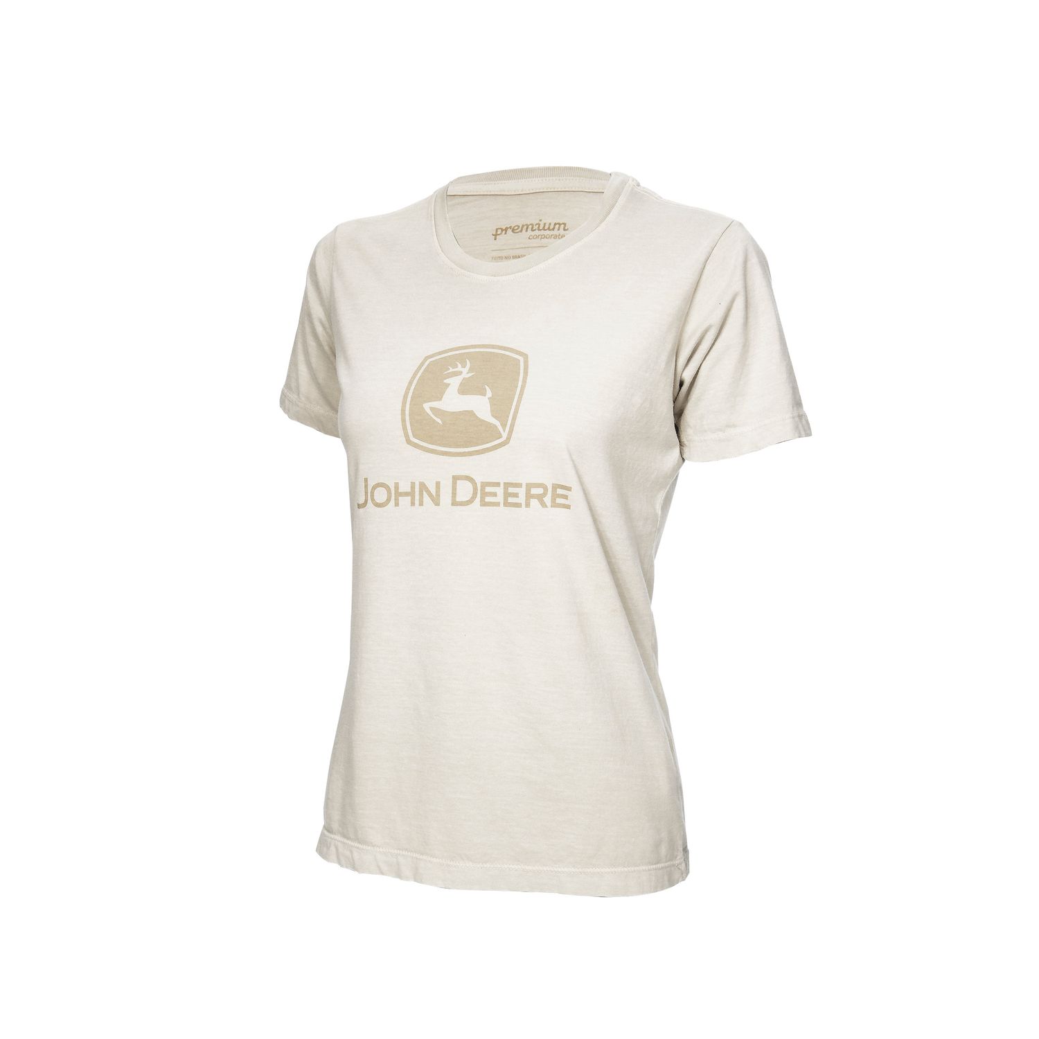 Camiseta John Deere Clásica Femenina - Beige Camiseta John Deere Clásica Femenina - Beige