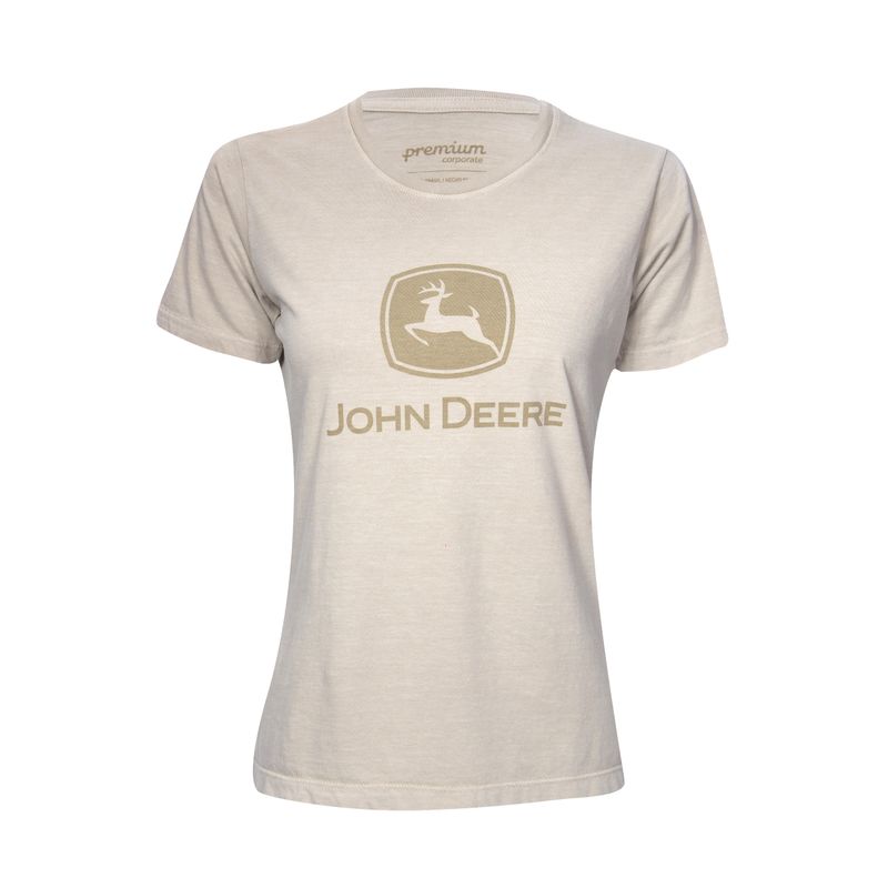 Camiseta John Deere Clásica Femenina - Beige
