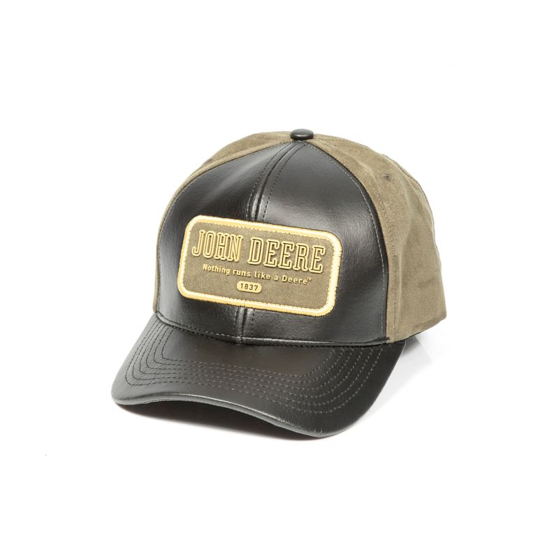 Gorro John Deere Cuerina Negro/verde