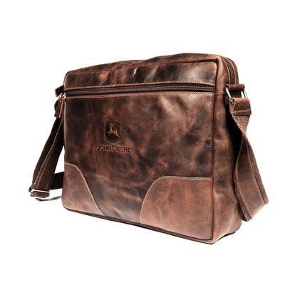Bolso Morral John Deere De Cuero Marrón