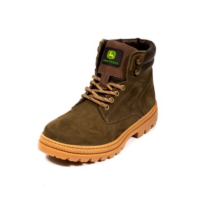 Borcego John Deere Cuero Nobuck - Verde Oscuro