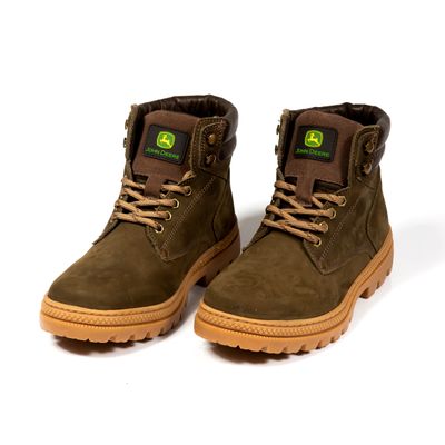 Borcego John Deere Cuero Nobuck - Verde Oscuro