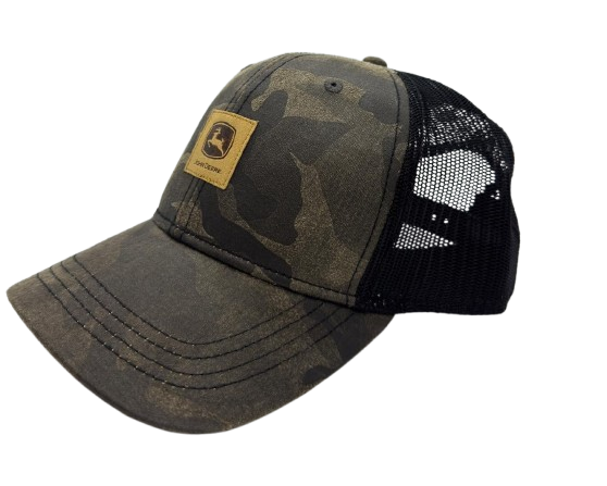 Gorro John Deere Camuflado/Malla Negra - Logo cuero Gorro John Deere Camuflado/Malla Negra - Logo cuero