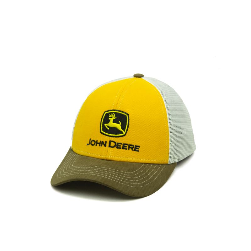 Gorro John Deere Naranja/Marrón - Malla Blanca/Logo CO