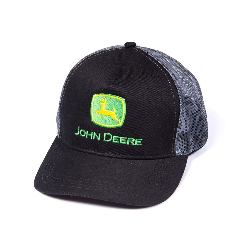Gorro John Deere Trucker Negro/gris Con logo