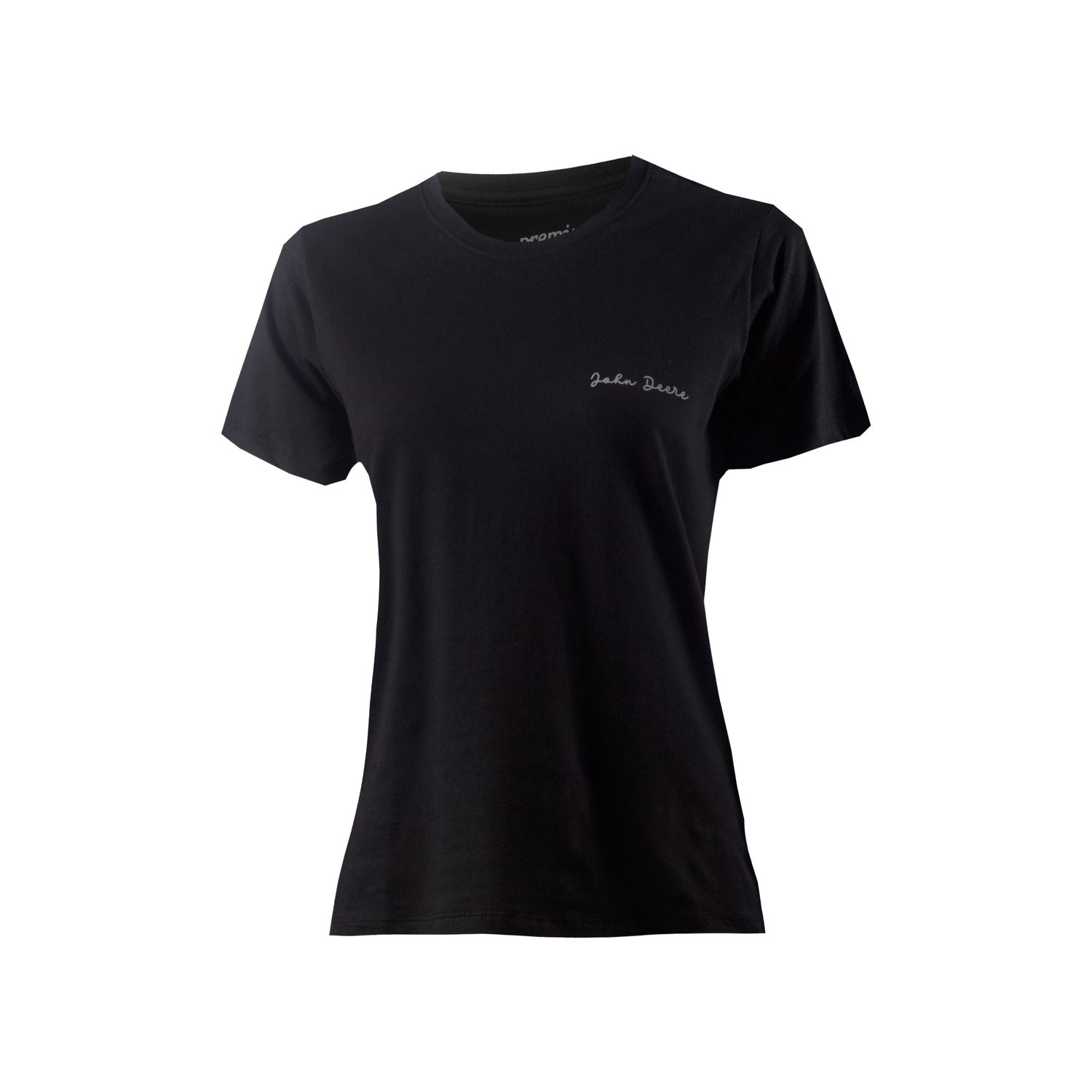 Remera John Deere femenina con Firma /Negro