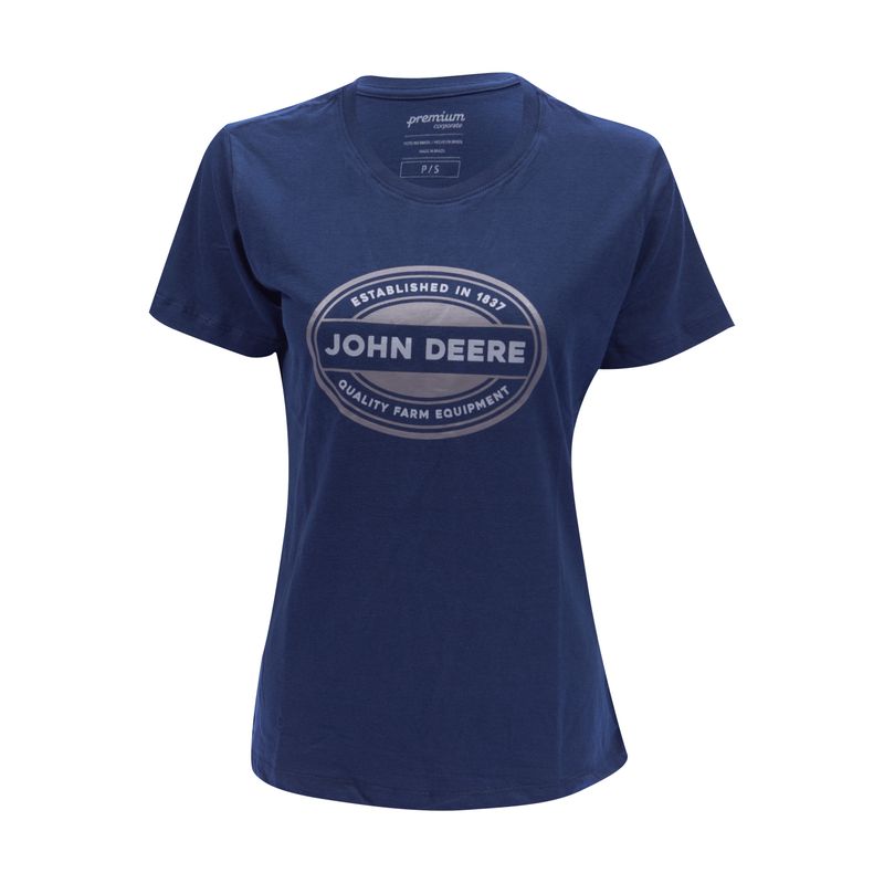 Remera John Deere femenina con logo / Azul Marino