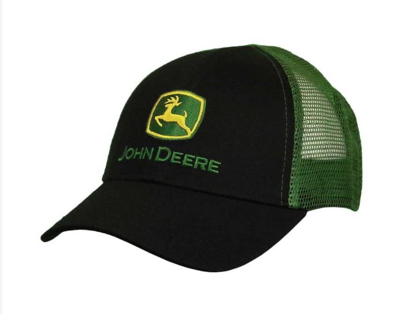 Gorro John Deere Negro Malla Verde