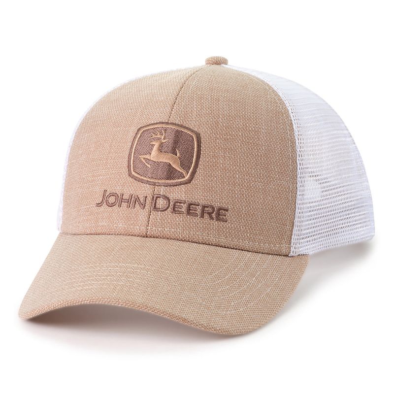 Gorro John Deere Khaki Malla Blanca