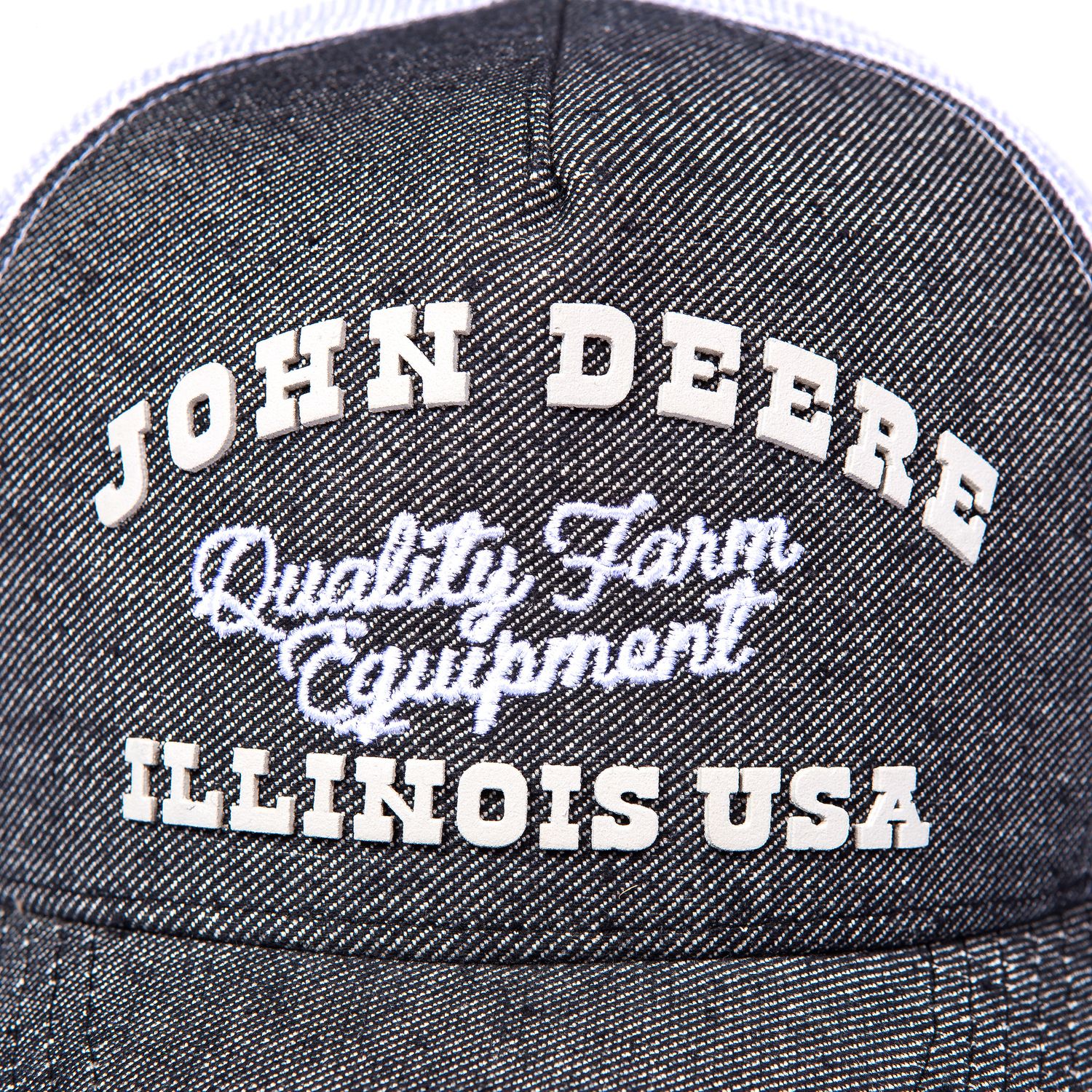 Gorro John Deere Simil. Jean - Malla Blanca & Letras