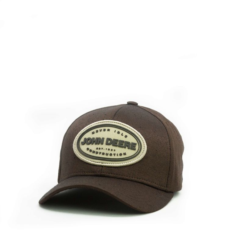 Gorro John Deere Marrón - Logo Beige Oval