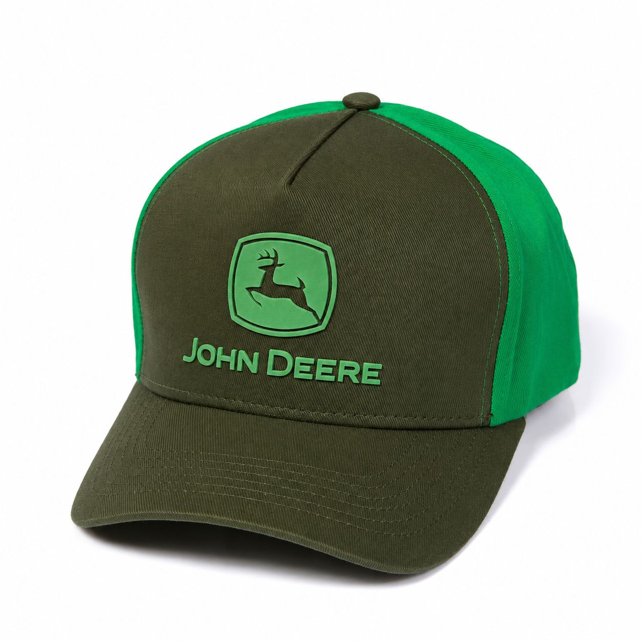 Gorro John Deere Oliva/Verde - Logo Verde