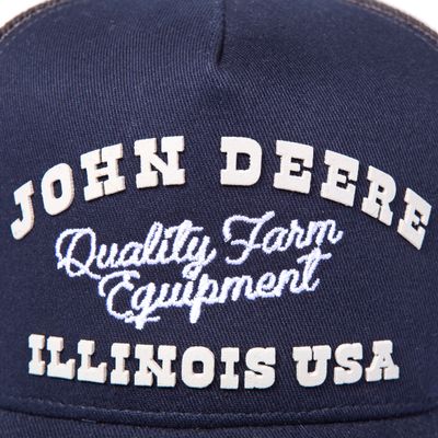 Gorro John Deere Azul/Malla Gris - Letras
