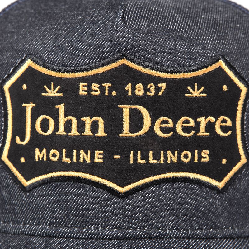 Gorro John Deere Azul C/Malla - Letras Negro/Dorado