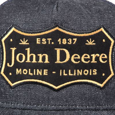 Gorro John Deere Azul C/Malla - Letras Negro/Dorado