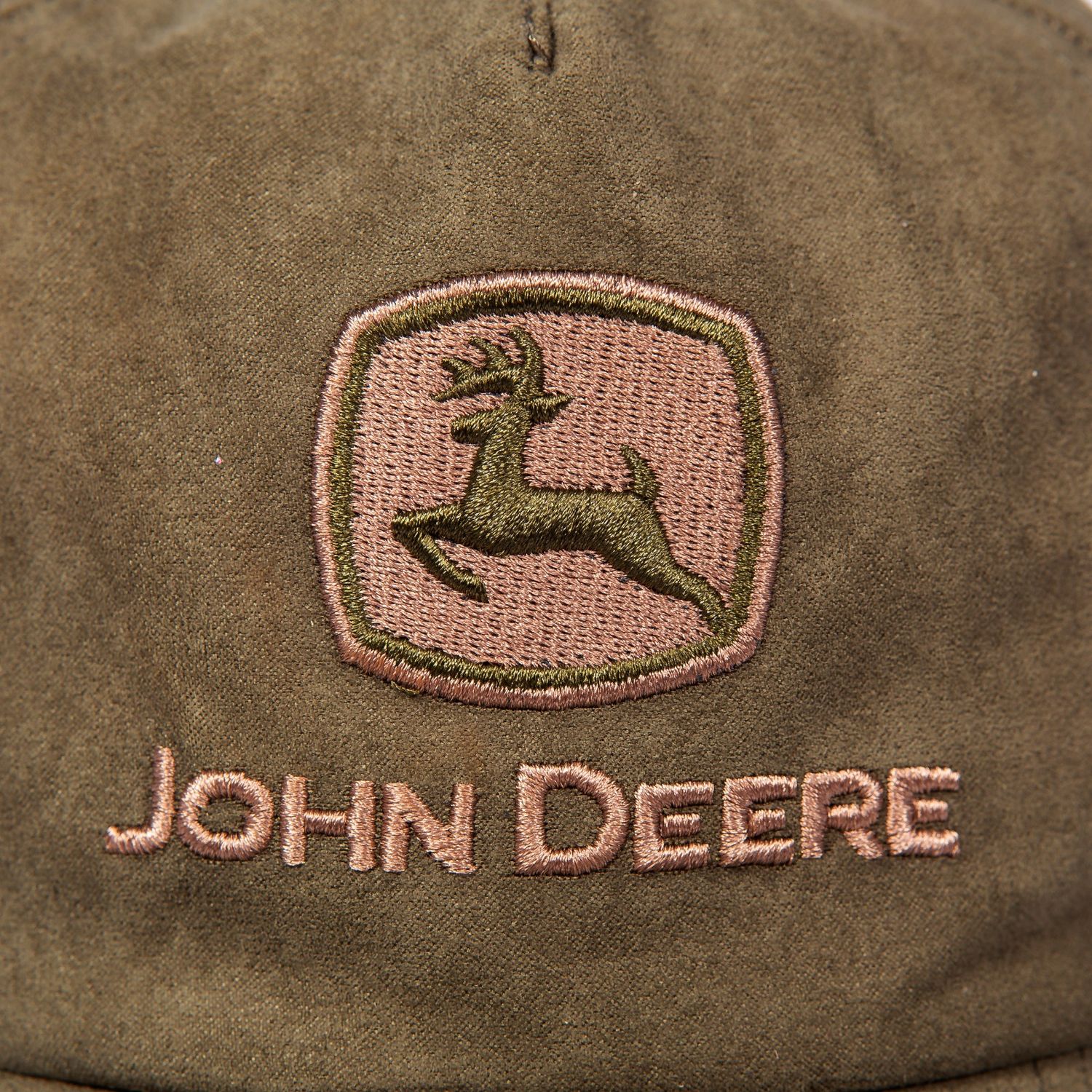 Gorro John Deere Sin Estructura Simil Gamuza - Oliva