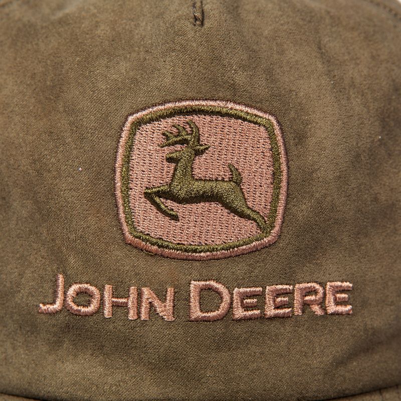Gorro John Deere Sin Estructura Simil Gamuza - Oliva