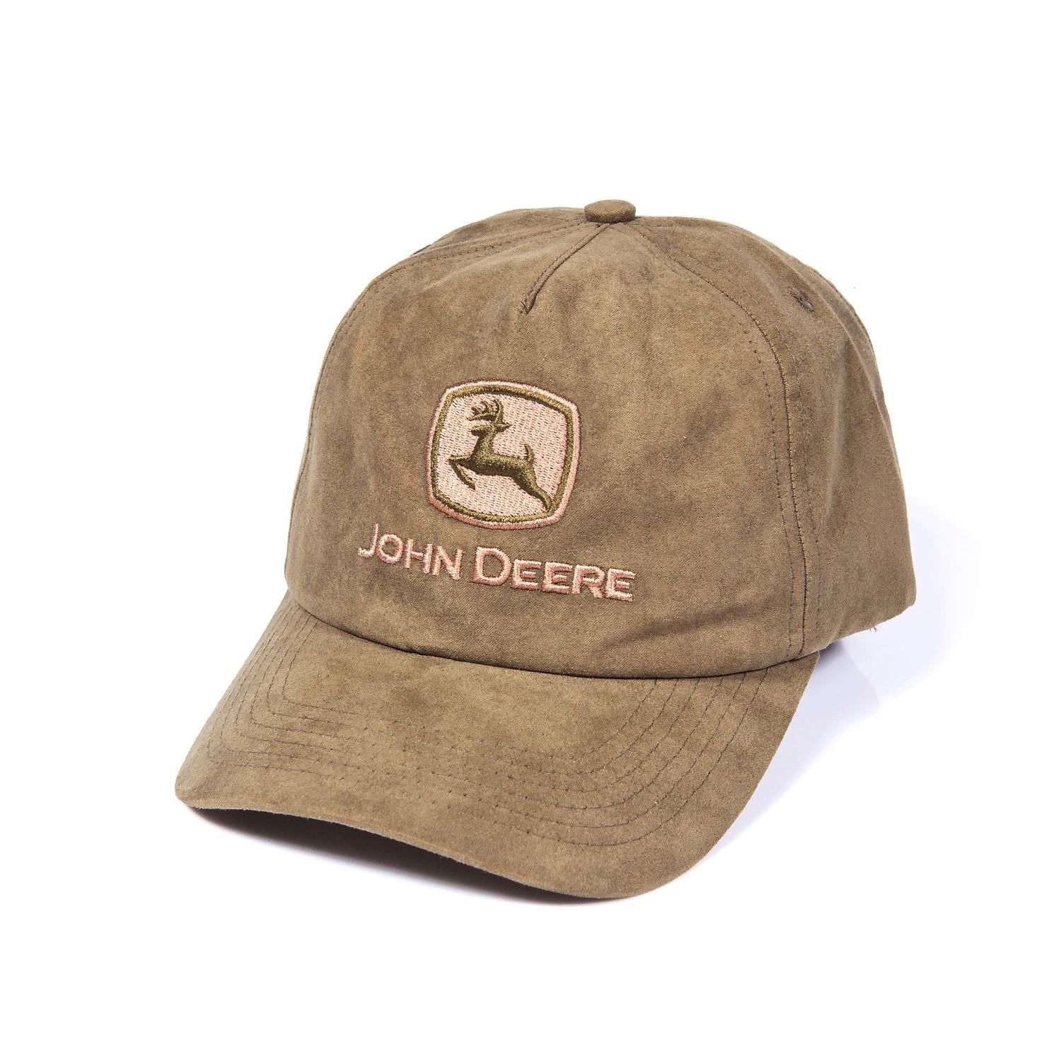 Gorro John Deere Sin Estructura Simil Gamuza - Oliva