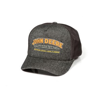 Gorro John Deere Simil. Jean - Malla Gris & Letras