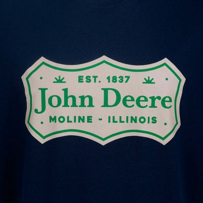 Camiseta John Deere Logo Retro - Azul Marino
