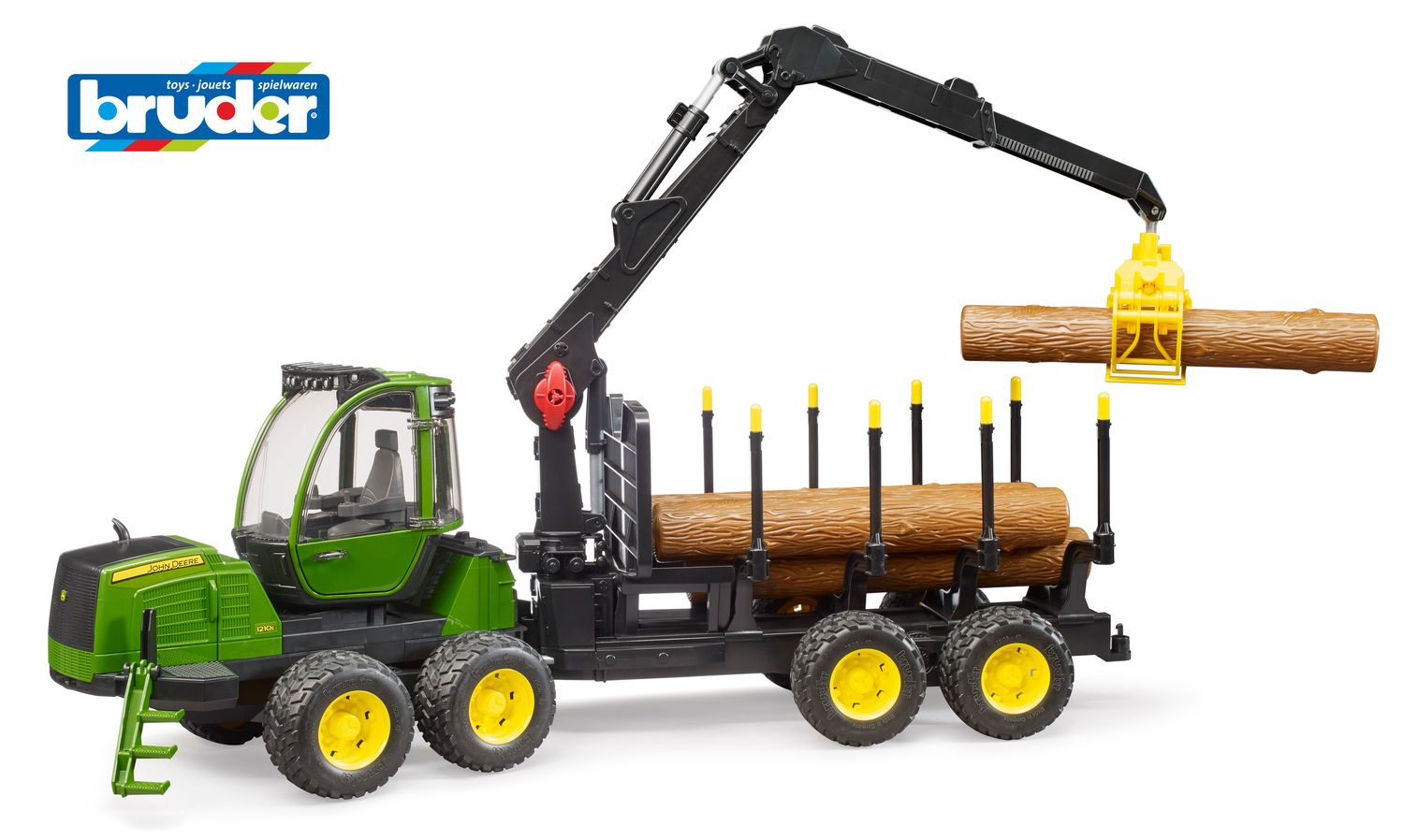 Forwarder Forestal John Deere 1210G con Grúa y Troncos - Escala 1/16