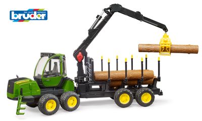 Forwarder Forestal John Deere 1210G con Grúa y Troncos - Escala 1/16