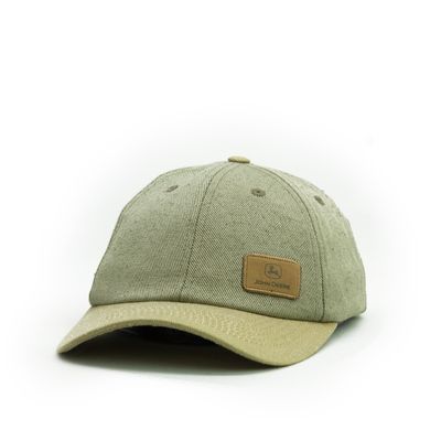 Gorro John Deere Logo En Cuero - Verde Salvia