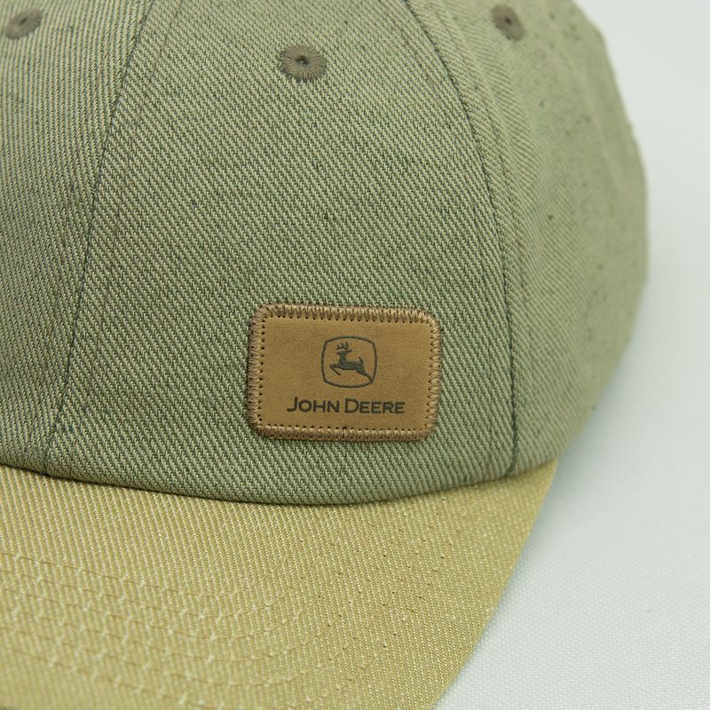 Gorro John Deere Logo En Cuero - Verde Salvia