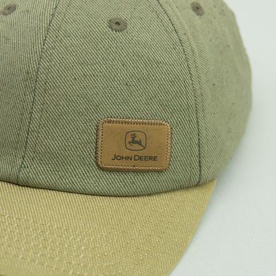 Gorro John Deere Logo En Cuero - Verde Salvia