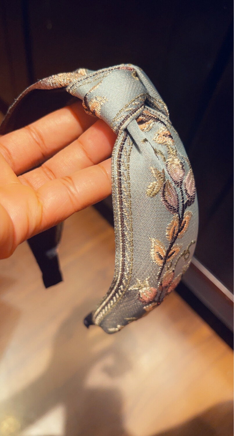 Embroidery Floral Grey