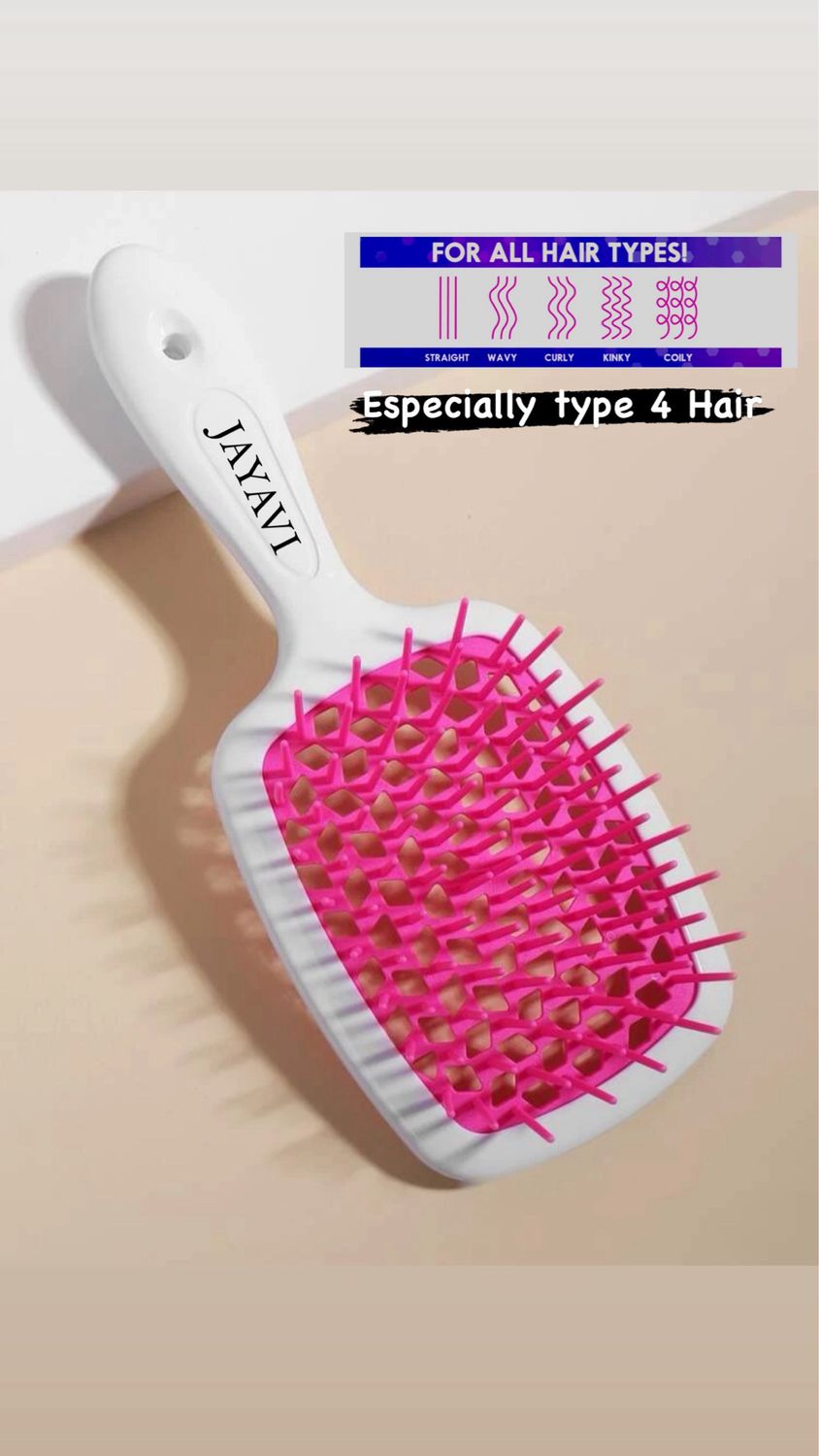 JAYAVI Detangling Brush (pink &amp; white)