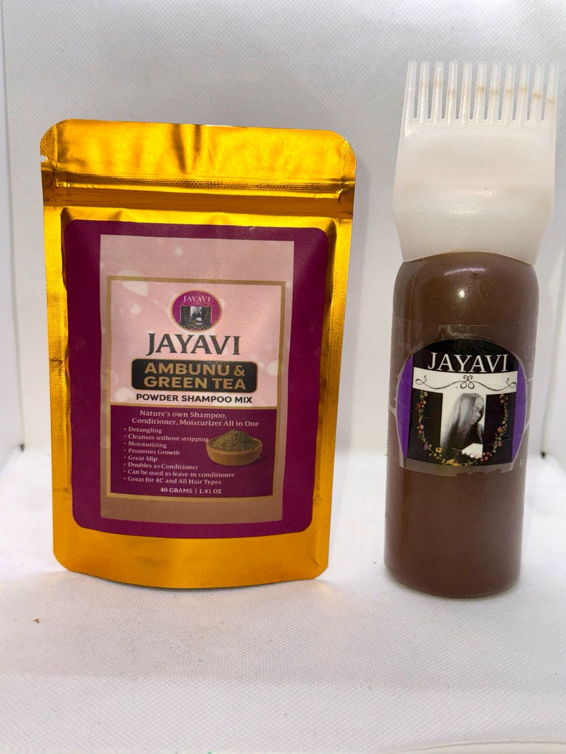 JAYAVI Ambunu & Green Tea Powder Shampoo