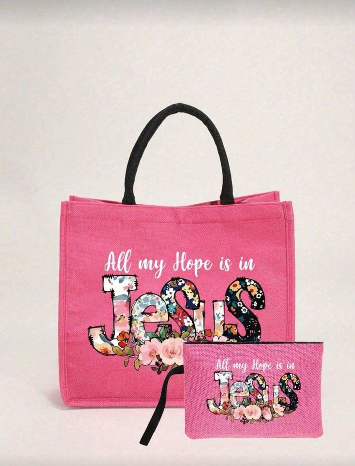 JAYAVI Jesus (Pink) Tote Bag 