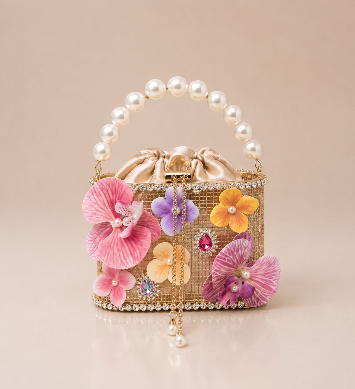 JAYAVI Luxueuse Floral Pearl Bag